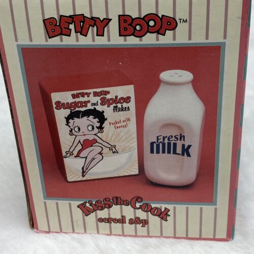 Shakers au sel et au poivre S&P Betty Boop Kiss The Cook 2003 vintage céréales rares Vandor - Photo 1/7