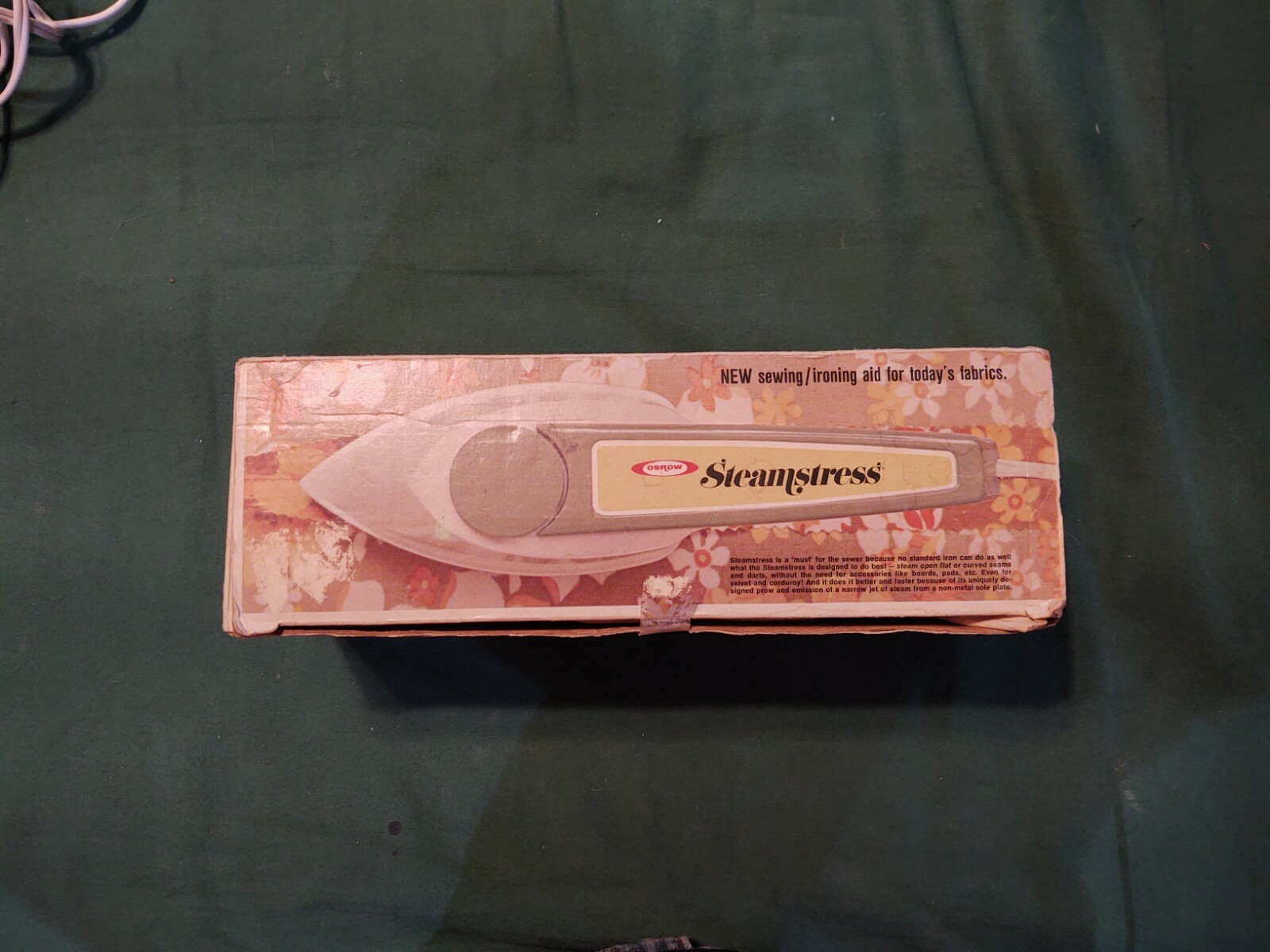 VTG Osrow Steamstress 1973 Vintage SB15 Fabric Steam Iron Original Packaging