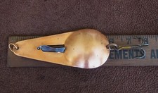 Vintage VERY LARGE "MUSKIELURE" COPPER Spoon by JAMES E. AITKEN Co: 5.5"; 2.5oz