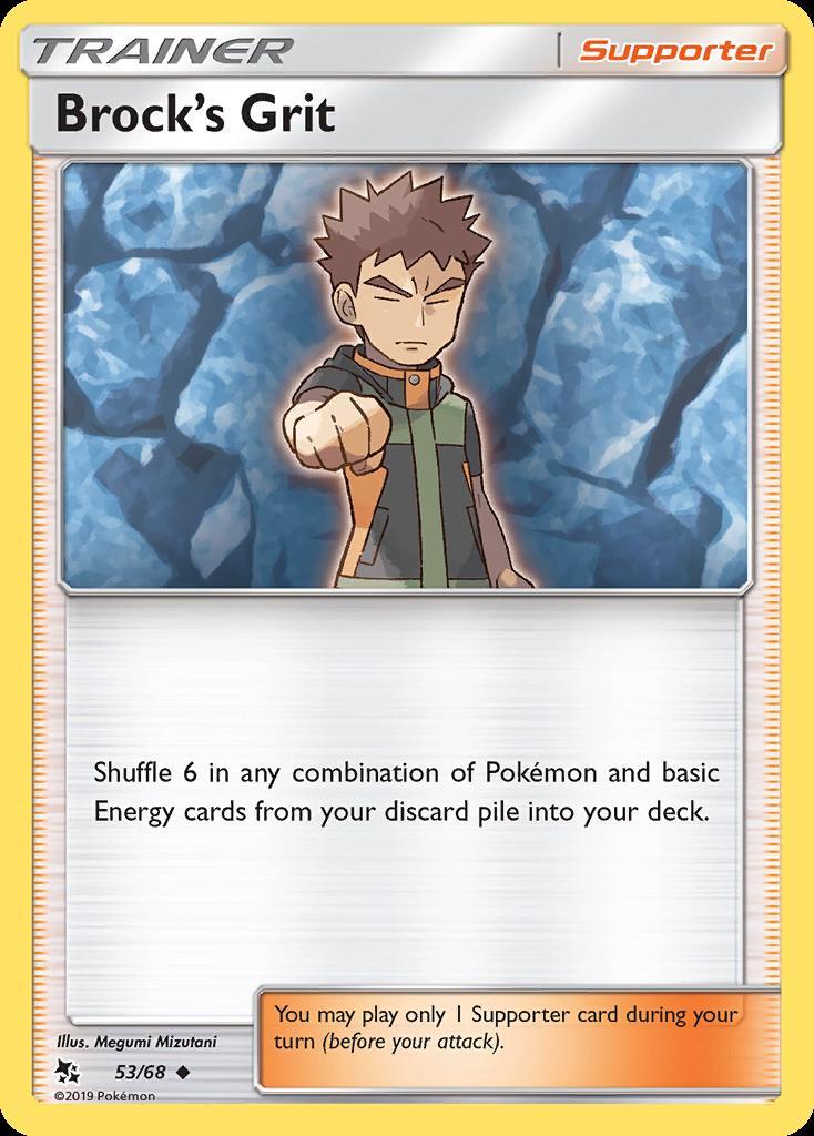 Pokemon Brock's Grit (53/70) Hidden Fates NM