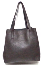 Mark and Graham Italian Leather Everyday large tote bag purse carryall gray