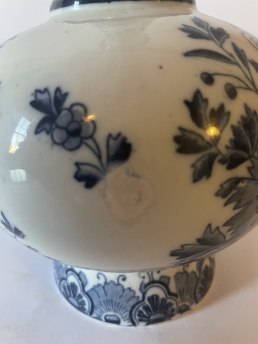 DELFT Fluted Vase Floral Sailing Boats Hand Painted Vintage Retro Dutch Holland - Picture 10 of 10