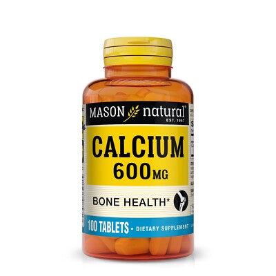 Mason Natural Calcium 600 mg - Healthy Bones and Overall Health, 100 Tablets