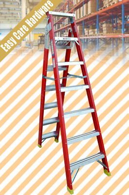 Dual Purpose Double side 8' 8 ft foot Fibreglass Step Ladder 2.45M / 4 ...