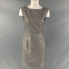 MARC JACOBS Size 0 Silver Grey Silk Sequined Shift Dress