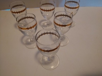 Glass Egg Cups with Gold Trim, Set of 6, 3 1/2 in. high