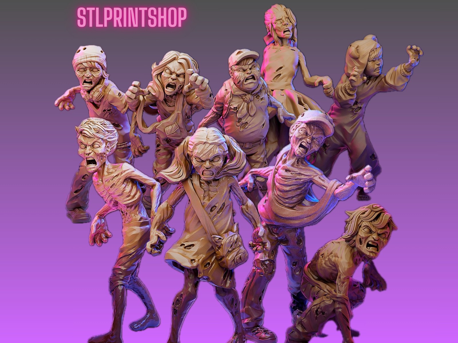 Zombie Outbreak Kid Zombies Child Children - VAULTZ 28mm 32mm Scale Miniatures