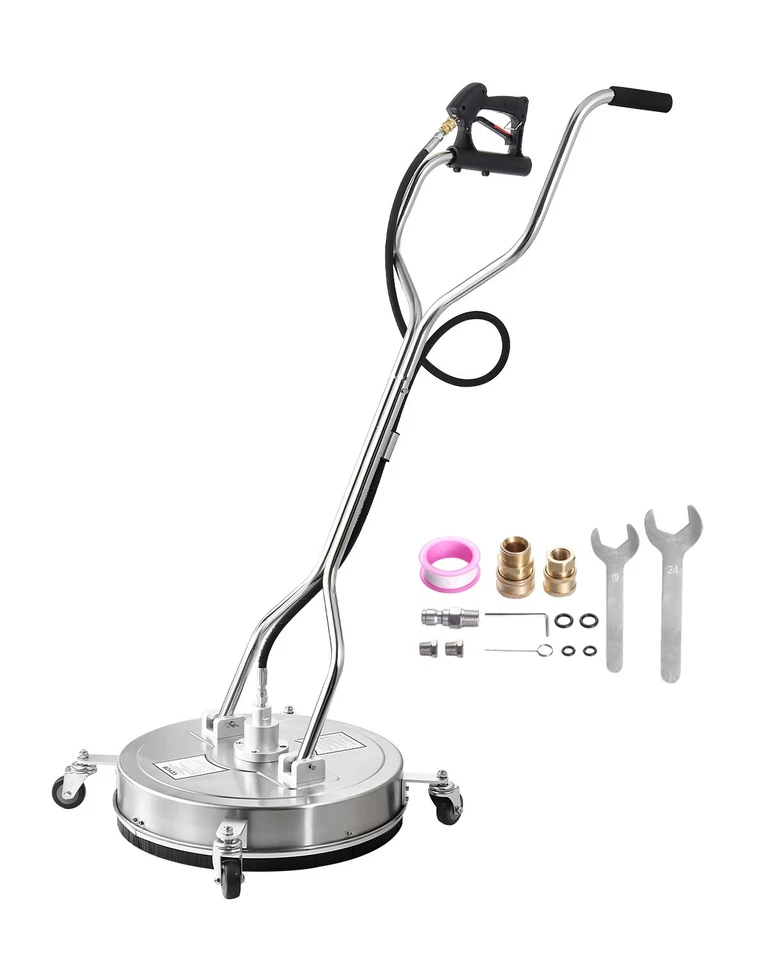 VEVOR 21" Pressure Washer Surface Cleaner 4 Wheels Dual Handle 4500 Max PSI