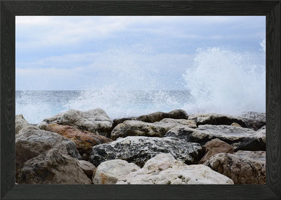A rainy and windy day in Nice Framed Wall Art Poster Canvas Print Picture
