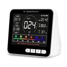 14-in-1 Air Quality Monitor Indoor with Beep Alarm, 6 AQI Air Detector with P...