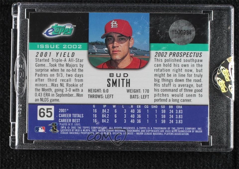 2002 eTopps /3000 Bud Smith #65 - Image 2 of 2