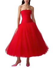 Carolina Herrera Strapless Full Midi Dress Women's  0