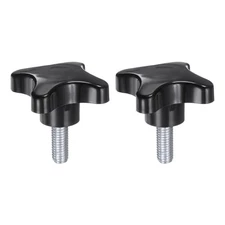  2pcs Star Knobs Male Thread Plastic 4-Star Stud Knob Hand M10 x 25mm