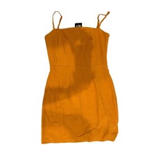 Nasty Gal One Mini Babe Square Neck Dress Turmeric Mustard Yellow Size 2 NEW