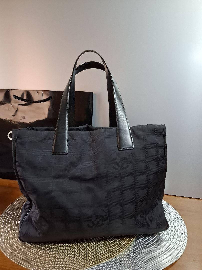 Chanel Travel Tote Bag Limited Edition Black Nylon Lightweight Carry-On