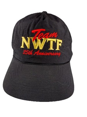 Team NWTF in Gold Red on Black Hat Cap 25th Anniversary Double Snapback KATIE