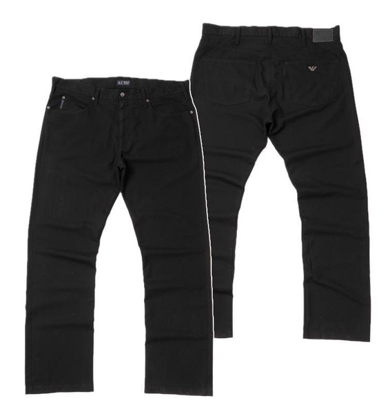 Men Armani Jeans Trousers Black Viscose 40 / XXL /