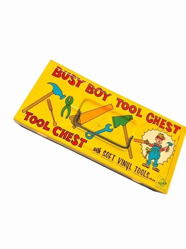 Ohio Art Vintage Busy Boy Tool Chest Tin Toy Only - No Soft Vinyl Tools