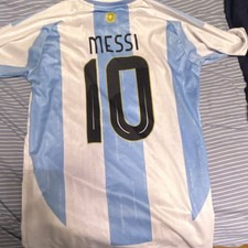 adidas Argentina Lionel Messi #10 Soccer Jersey Size 176 White/Light Blue