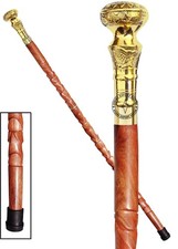 Brass Designer Walking Stick Men  Women Canes and Wooden 37 inch Handle  HGTY