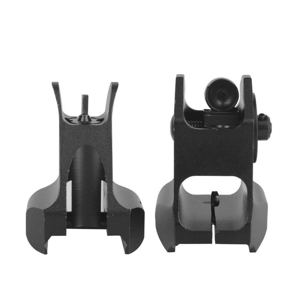 Tactical Flip-up Low Profile Metal Sight Folding Iron Sights Front and Rear Set