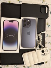 Apple iPhone 14 Pro 128GB Purple Unlocked Face ID Triple Camera Box Cases