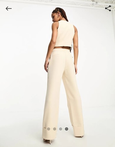 ASOS (FROLIC) Relaxed Trouser Suit Size 10-12UK Cream Lined - Picture 19 of 19
