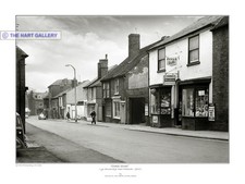 Quadro stampa Chapel Street, Lye, Stourbridge, Inghilterra anni 70 bianco e nero