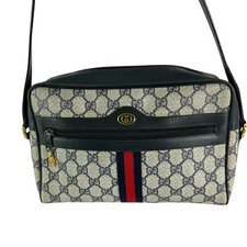 Vintage GUCCI Blue Web Shoulder Bag Interlocking GG signature Purse 90s