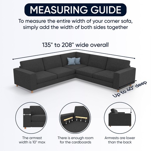 PAULATO BY GA.I.CO. Corner Sectional Couch Cover - Extra Large L-Shape Couch ... - Picture 4 of 8