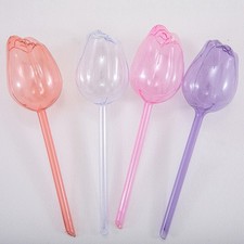 2x Tulip Shape Self Watering Globes Bulbs for Plants Plastic Watering Devices TT