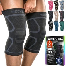 Modvel 2 Pack Knee Brace Compression Sleeve for Men  Women