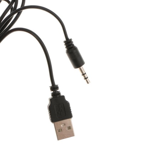 3.5mm Portable Wired Stereo Super Bass Computer Notebook Speaker Black - Afbeelding 2 van 6