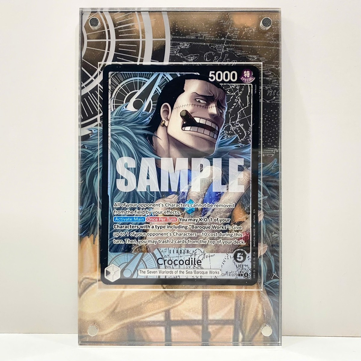 ONE PIECE TCG EXTENDED ART ACRYLIC CASE CARD CROCODILE OP14-079