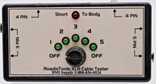 RoadieTools XLR Cable Tester Portable Unit.  Can test 3, 4, and 5 pin Cables!