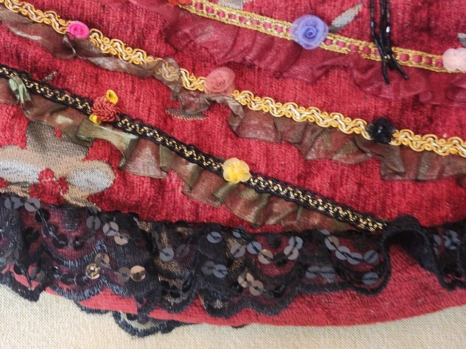 Коллекция Nicole Lee красный бархат будуар украшение черный кружевной бусина блестки сумочки - Изображение 4 из 4