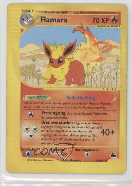Flareon German Pokemon e-Card Series Skyridge #8 2003 15fy