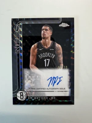 Michael Porter Jr 2025 Topps Chrome Update Auto Black Geometric Refractor /10 - Image 1 of 2