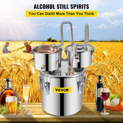 VEVOR Alcohol Still, 5 Gallon, Stainless Steel Alcohol Distiller with Copper Tub