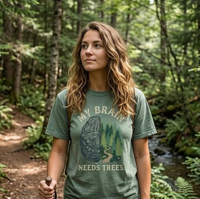 My Brain Needs Trees Comfort Tee Mental Health Nature Lover Gift