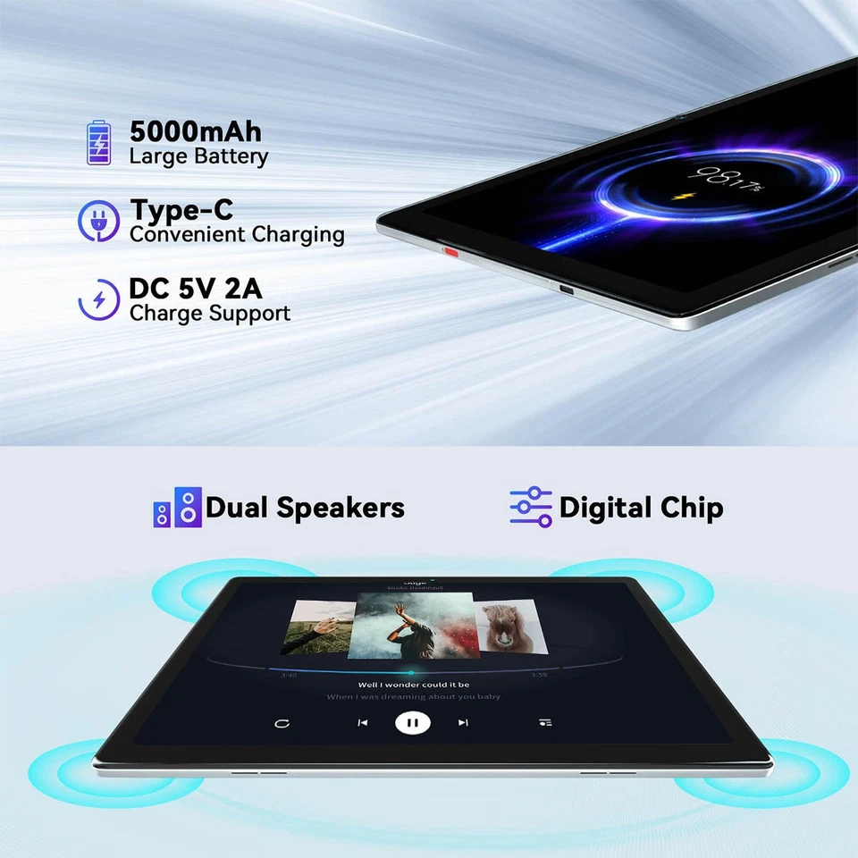 Tablet 10.1 inch Android 13 Tablet 6+64GB RAM Quad Core 1280×800 IPS WIFI HD  - Image 3 of 4