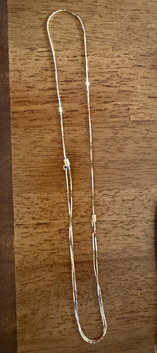 Adjustable Gold Tone Liquid Metal Chain Necklace up to 29”