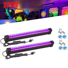 2/4PCS 24 LED UV Black Light Bar Fixture Ultraviolet Lamp Strip US Plug DJ Party