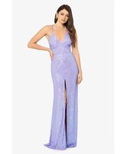BLONDIE NITES Juniors' Long Sequin Strappy Gown SZ 11