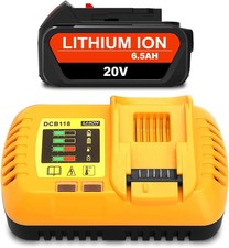 6.5Ah Battery Kit for Dewalt 20V 4.0Ah 3.0Ah Battery and Charger Combo