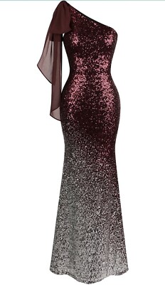 wine and silver dress Ombre Wine to Silver Sequin Dress Medium