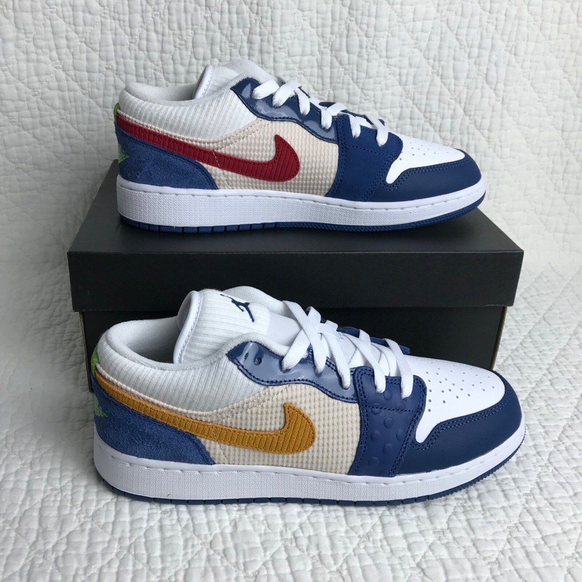 Nike Air Jordan 1 Low SE (GS) Shoes Big Kids SZ 7Y French Blue