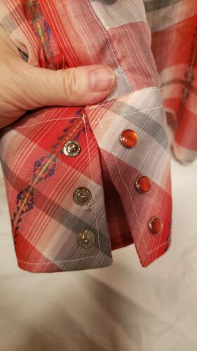 Ladies Vintage Dan Rivers Westerns Button Up Shirt, Red Plaid, NOS w/ Tags, M-L - Picture 5 of 20