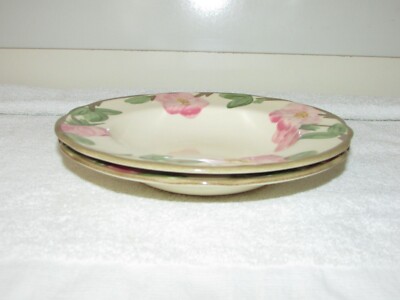 2 FRANCISCAN DESERT ROSE MADE IN ENGLAND DEEP 8 1/2'' RIMMED SOUP BOWLS