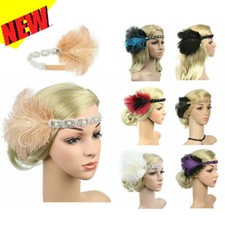 Retro Feather 1920s Flapper Hairband Headband Great Gatsby Headpiece Accessories